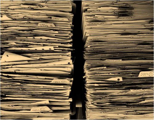 Das Büro eine Welt aus Papier